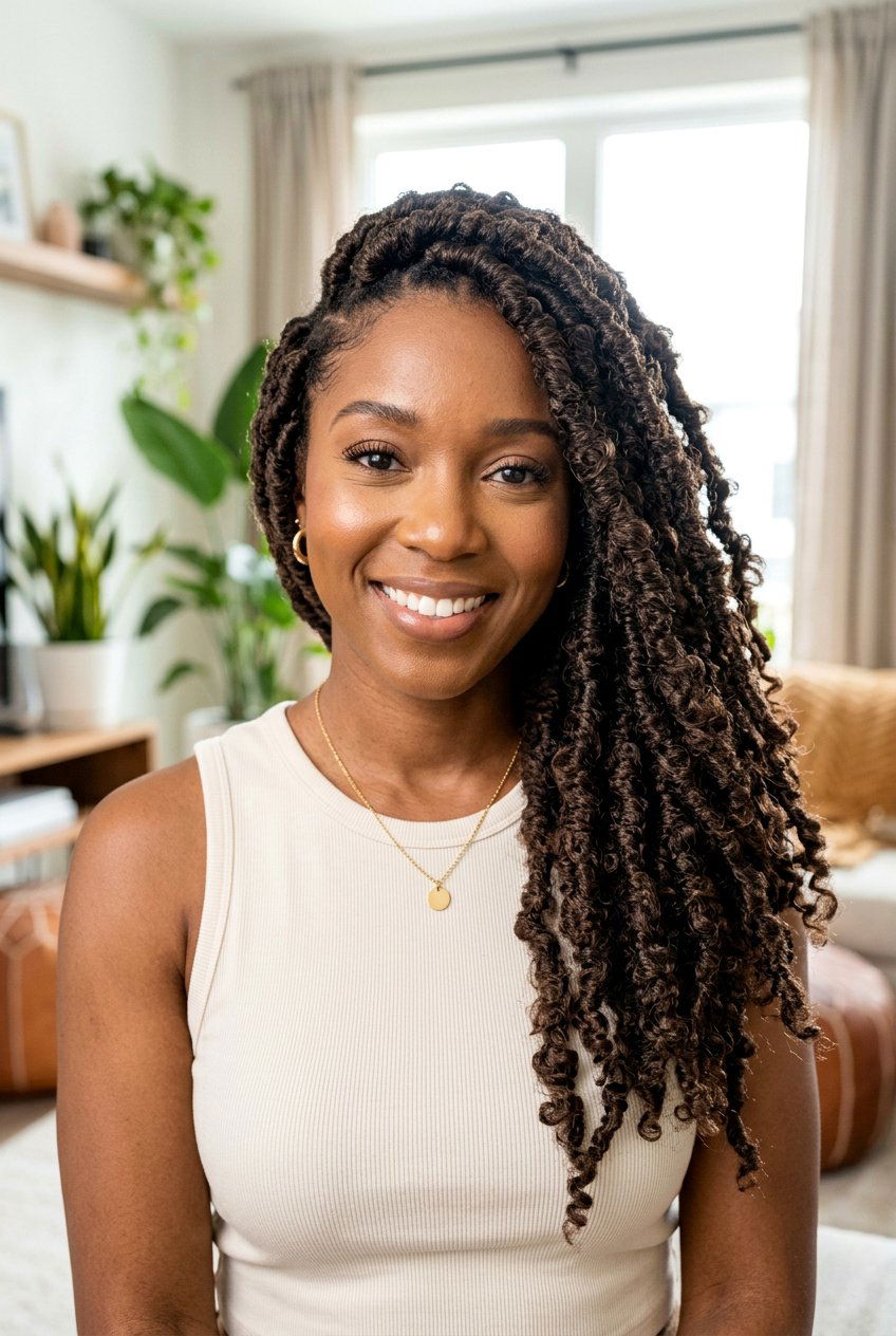 Side part butterfly locs - 20 butterfly locs hairstyles - 20 butterfly locs hairstyles