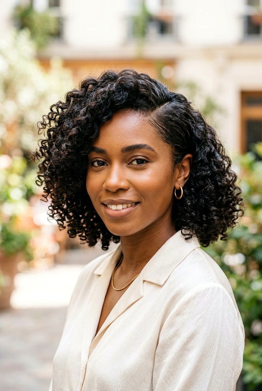 Side part curly bob - 20 curly bob hairstyles - 20 curly bob hairstyles