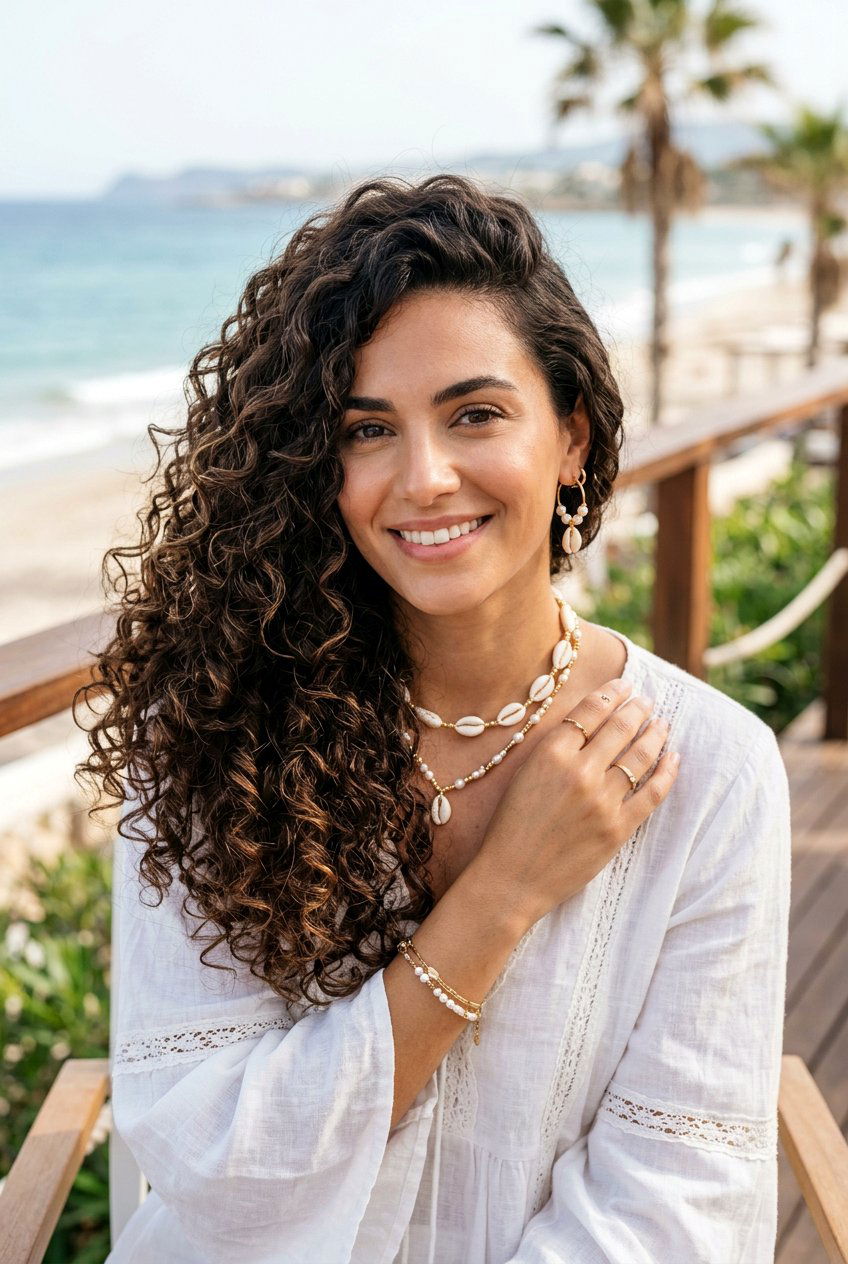 Side part curly hair - 20 beach hairstyle for curly hair women - 20 beach hairstyle for curly hair women