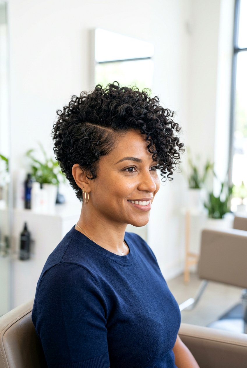 Side part curly pixie - 20 curly pixie haircut - 20 curly pixie haircut