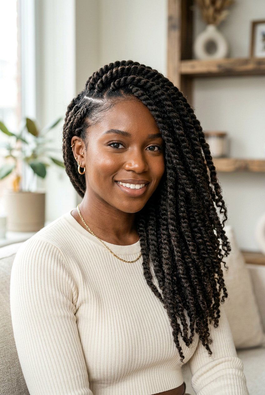 Side part marley twists - 20 marley twists hairstyles - 20 marley twists hairstyles