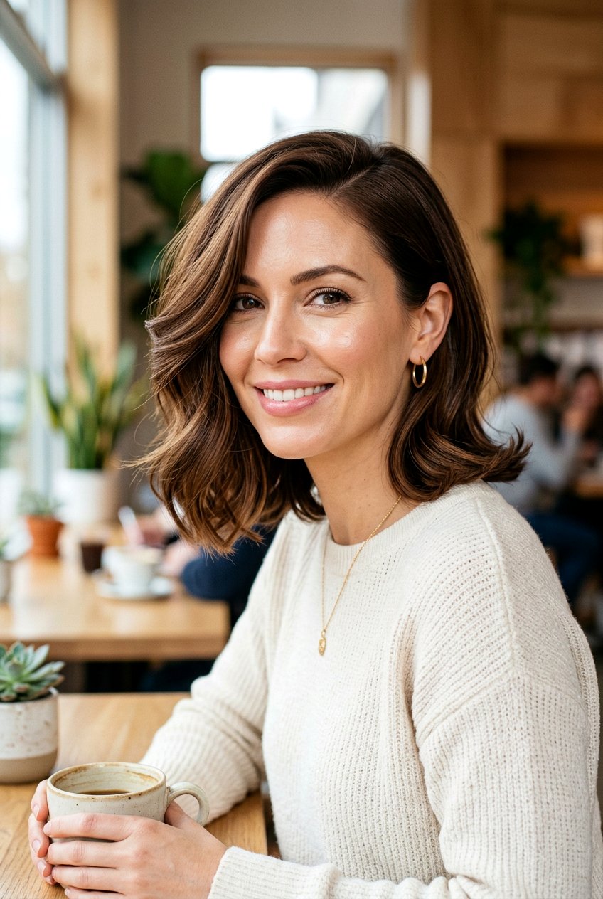 Side part shoulder length bob - 20 shoulder length bob haircuts - 20 shoulder length bob haircuts