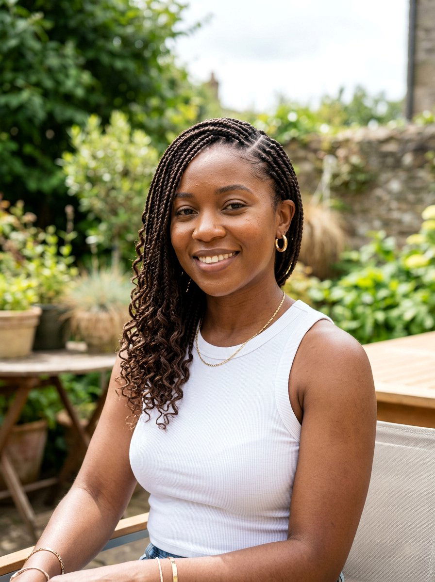 Side part shoulder length knotless braids - 20 shoulder length knotless braids - 20 shoulder length knotless braids