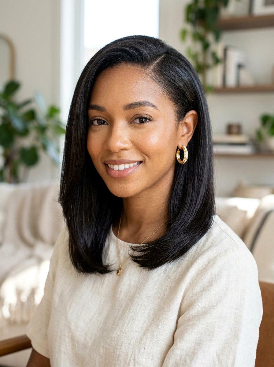 Side part silk press shoulder length - 20 silk press for shoulder length hair - 20 silk press for shoulder length hair