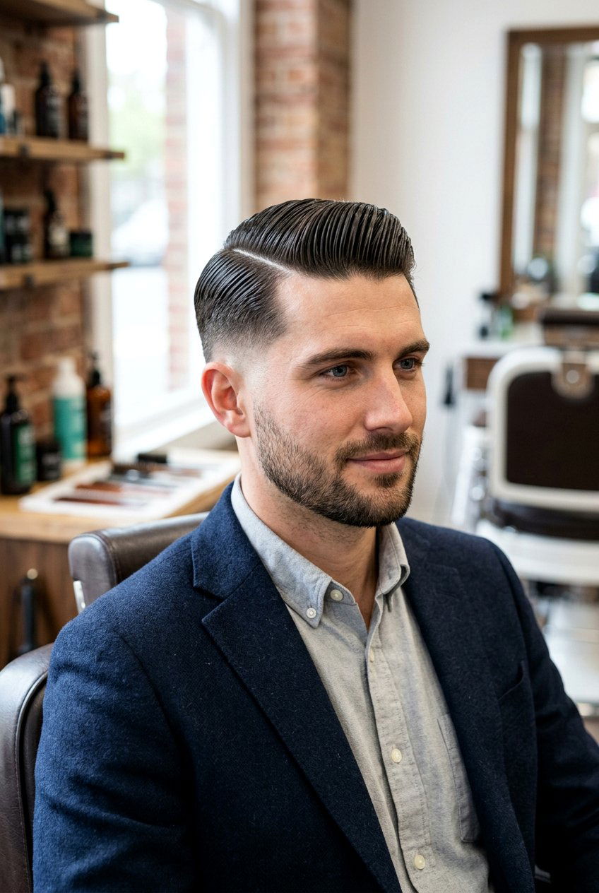 Side part slick back - 20 slick back haircut for men - 20 slick back haircut for men
