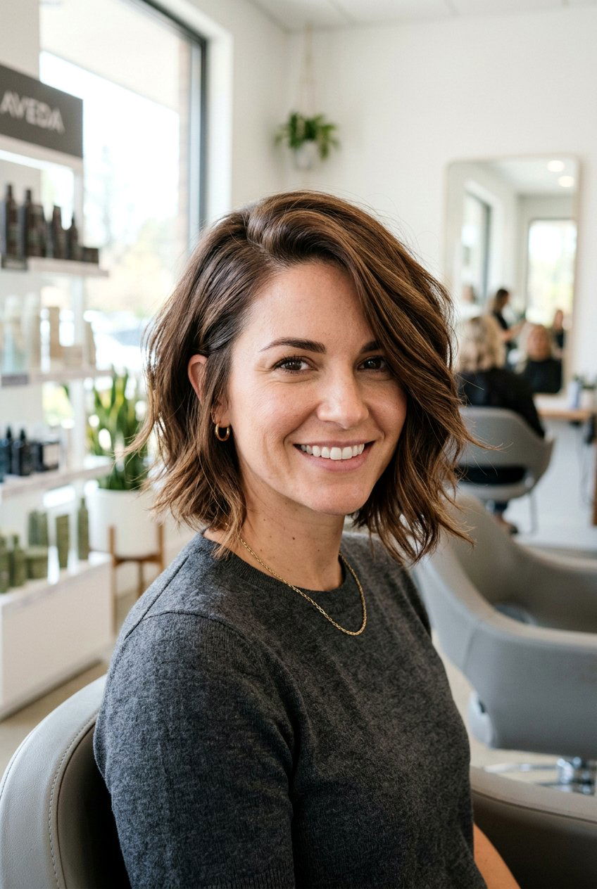 Side parted layered bob - 20 short layered bob haircuts - 20 short layered bob haircuts