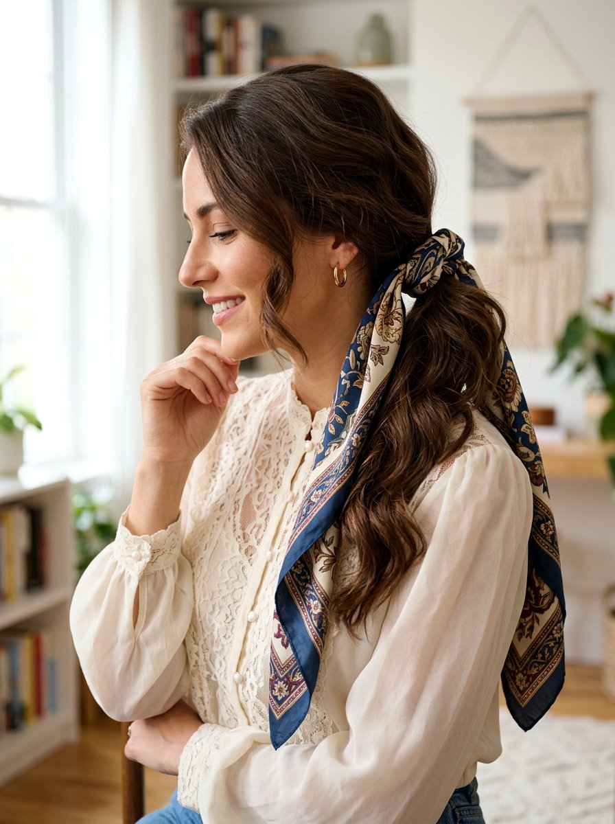 Side ponytail with silk scarf - 20 silk scarf ponytail hairstyle - 20 silk scarf ponytail hairstyle