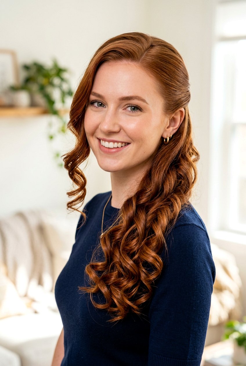 Side sweep with curls - 20 picture day hairstyles - 20 picture day hairstyles