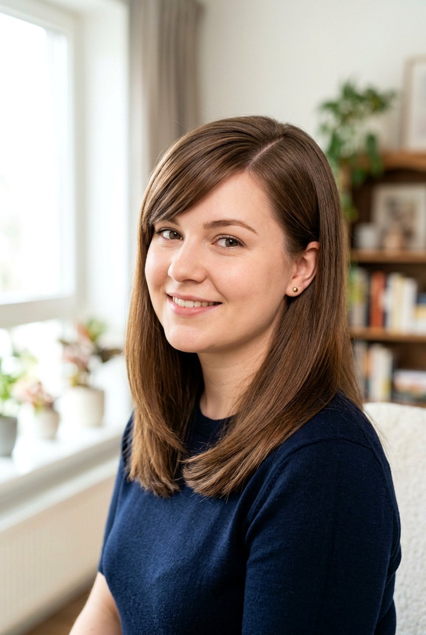 Side swept bangs - 20 bangs for round face - 20 bangs for round face