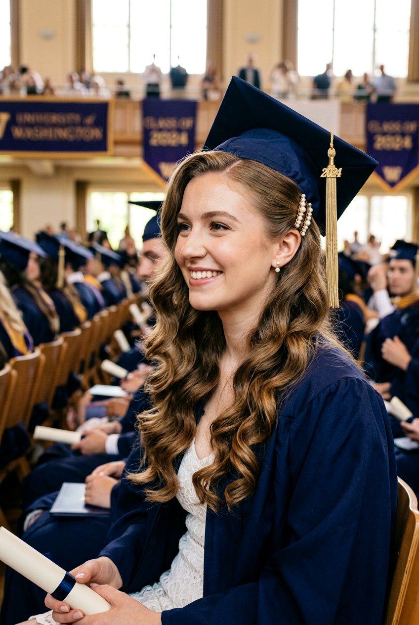 Side swept curls for graduation - 20 graduation hairstyles - 20 graduation hairstyles