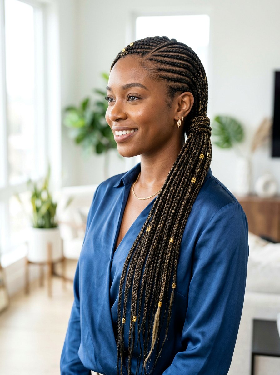 Side swept lemonade ponytail braids - 20 lemonade ponytail braids - 20 lemonade ponytail braids