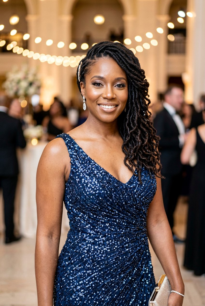 Side swept locs - 20 loc updo hairstyles - 20 loc updo hairstyles