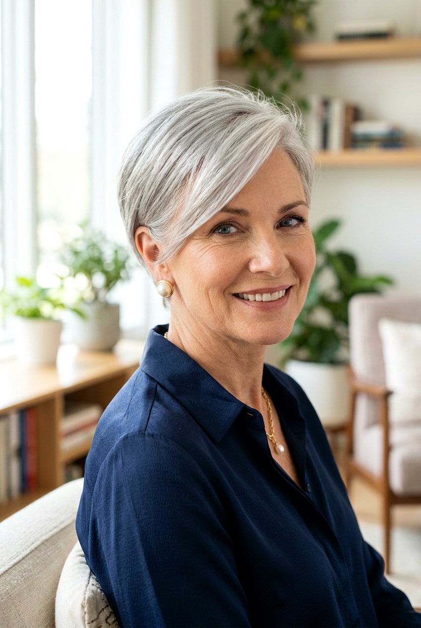 Side swept pixie - 20 modern pixie for women over 50 - 20 modern pixie for women over 50