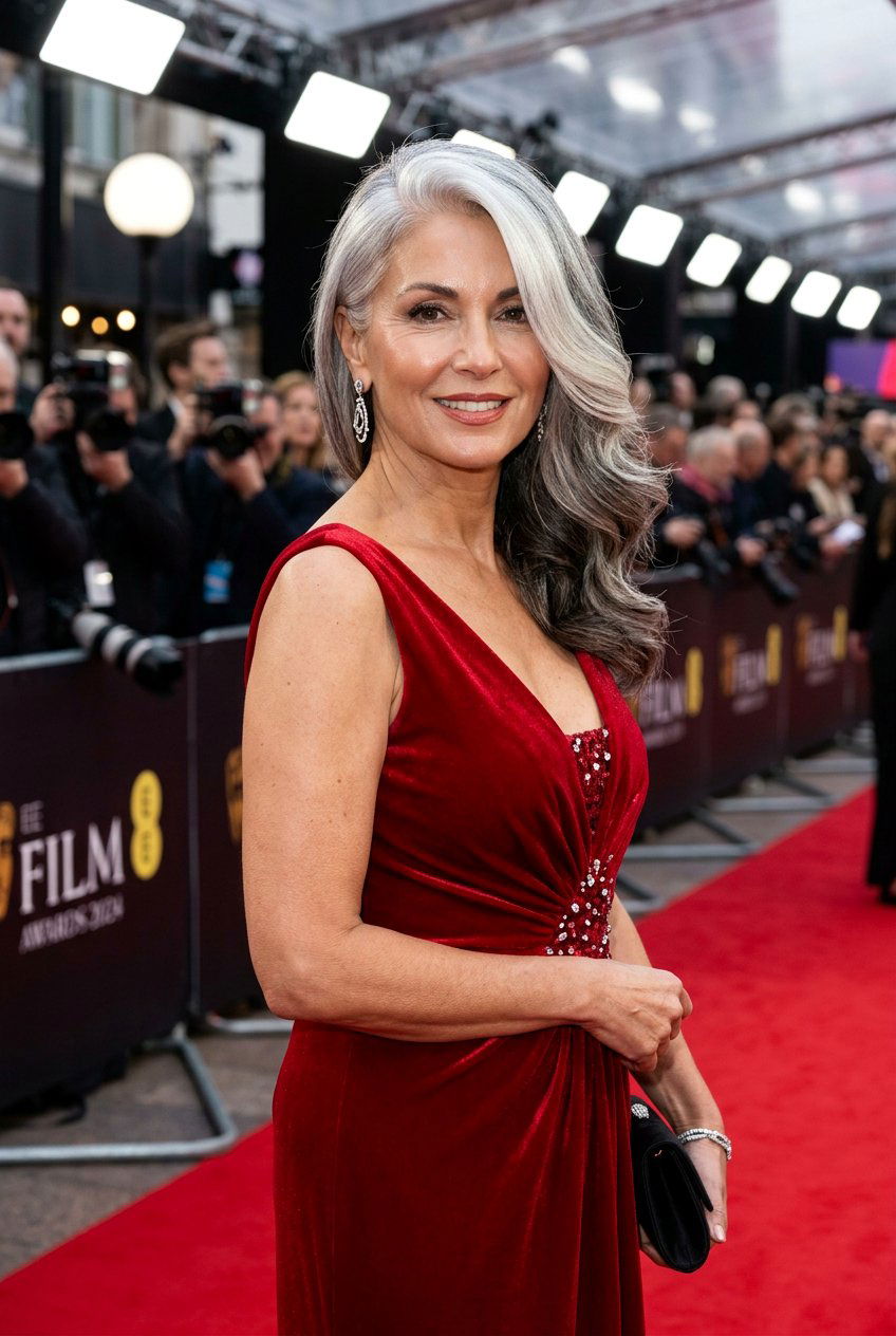 Side swept silver money piece - 20 silver money piece for mature women - 20 silver money piece for mature women