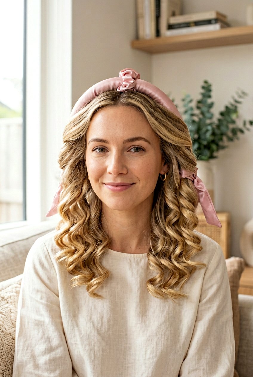 Silk Heatless Curling Ribbon - 20 robe curls for shoulder length hair - 20 robe curls for shoulder length hair