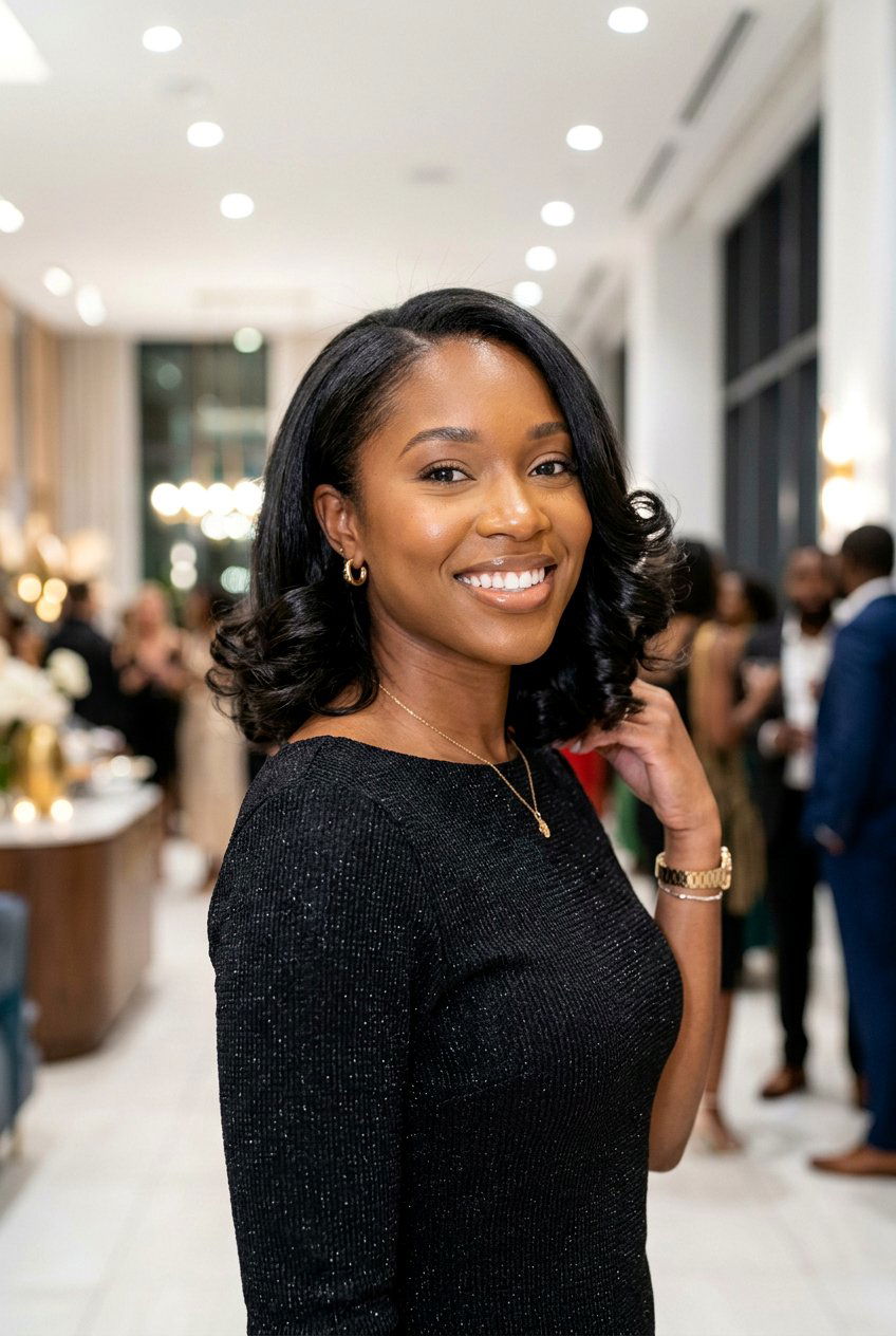 Silk Press Bob With Curls - 20 black women silk press bob ideas - 20 black women silk press bob ideas