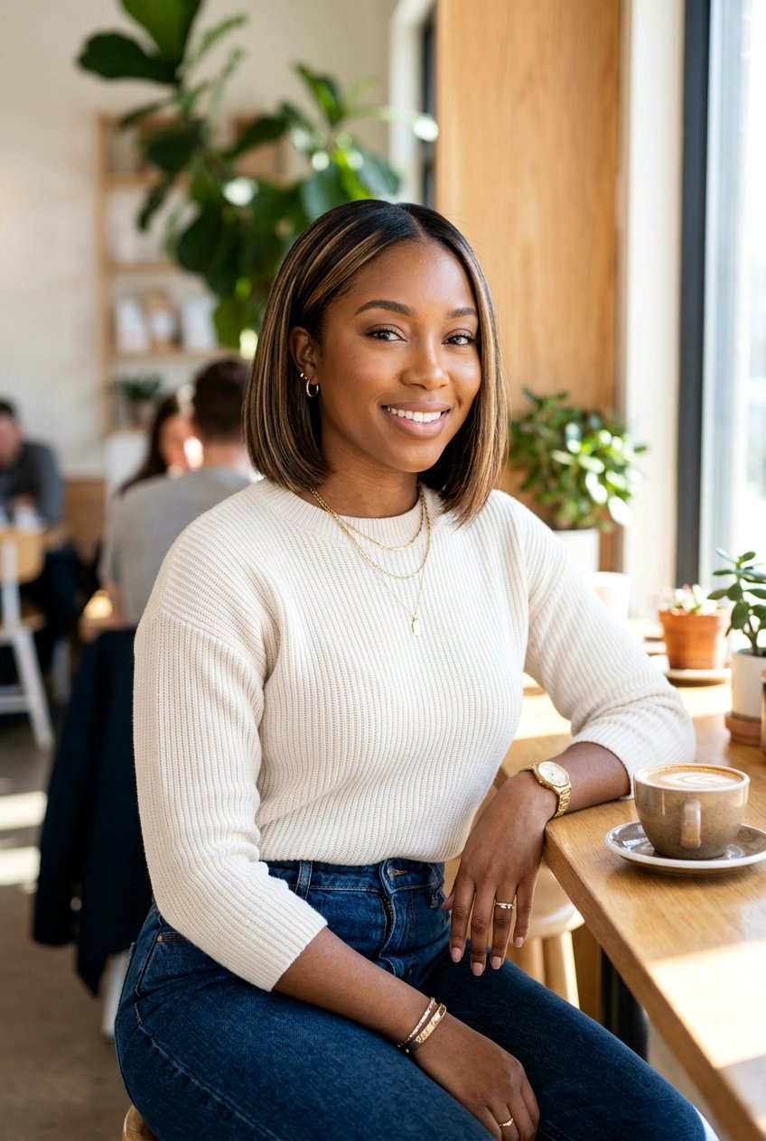 Silk Press Bob With Highlights - 20 black women silk press bob ideas - 20 black women silk press bob ideas