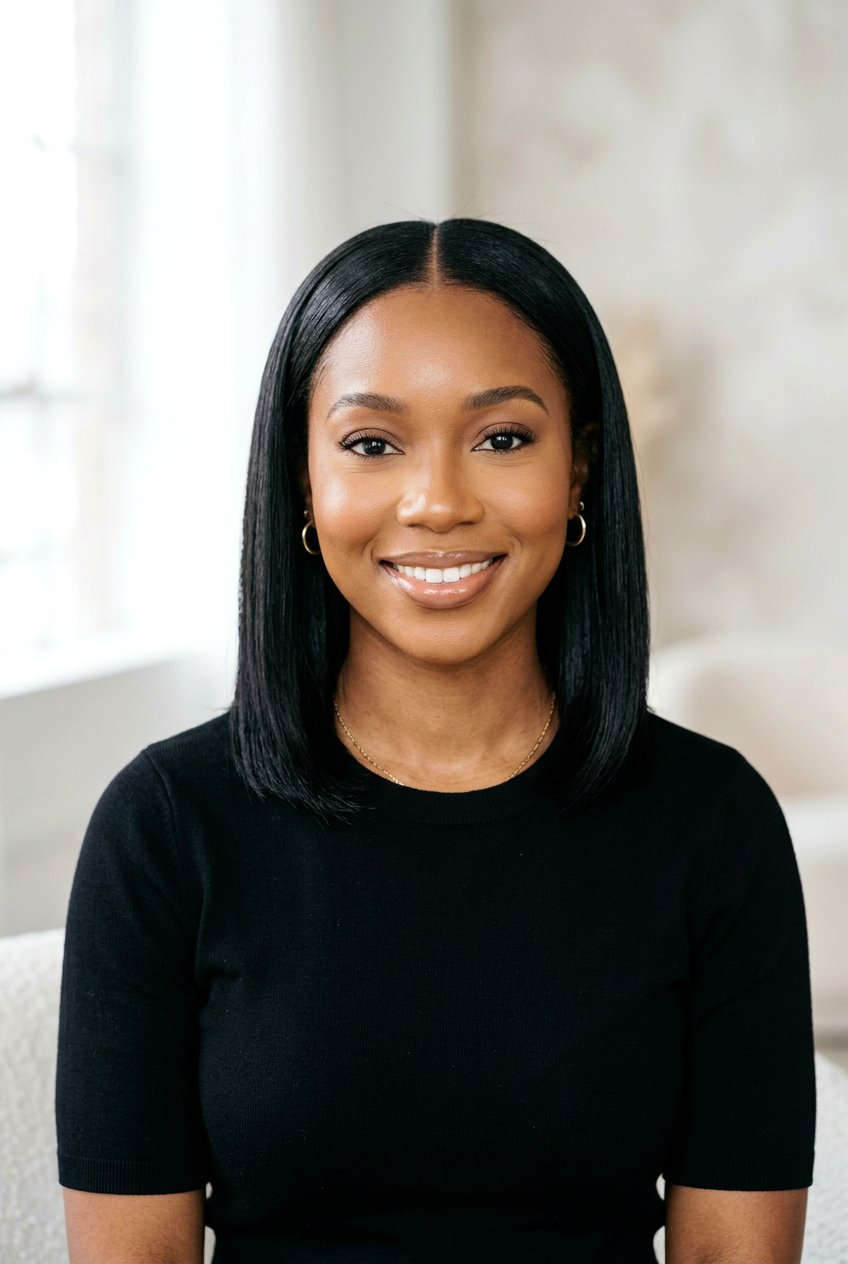 Silk Press Bob With Middle Part - 20 black women silk press bob ideas - 20 black women silk press bob ideas