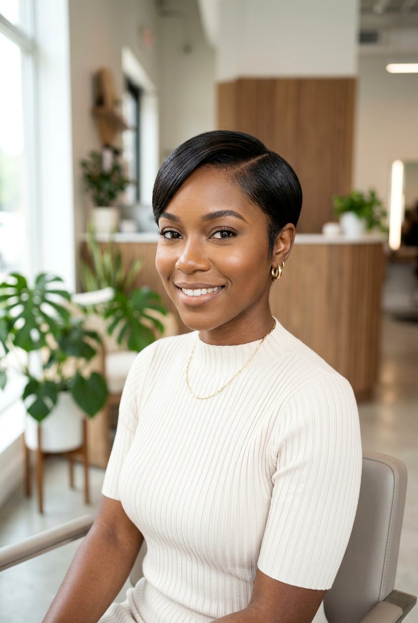 Silk Press Pixie - 20 black women silk press hairstyle ideas - 20 black women silk press hairstyle ideas