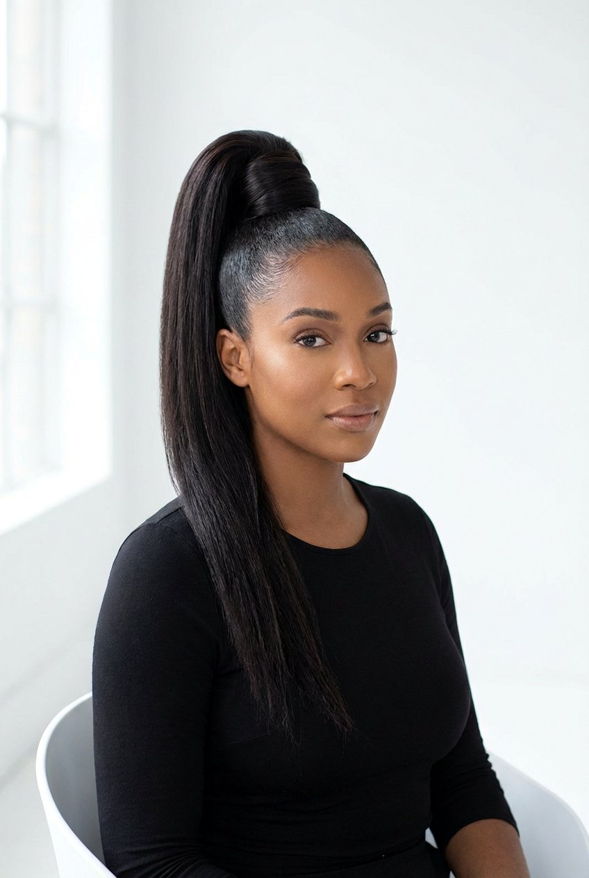 Silk Press Ponytail - 20 silk press hairstyles - 20 silk press hairstyles