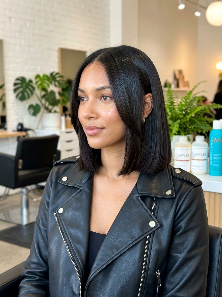 Silk Press With Chin Length Face Framing Layers - 20 silk press with face framing layers - 20 silk press with face framing layers