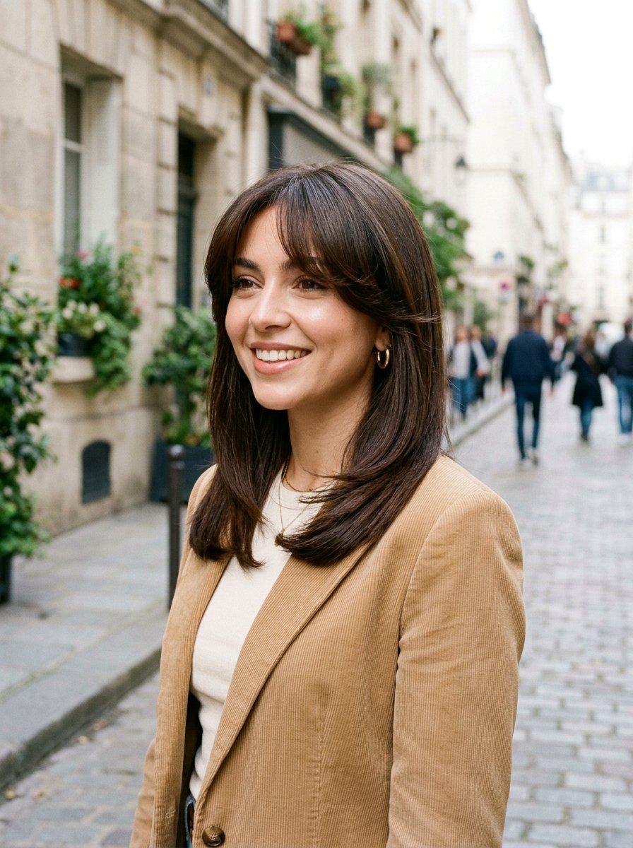 Silk Press With Curtain Bangs And Face Framing Layers - 20 silk press with face framing layers - 20 silk press with face framing layers