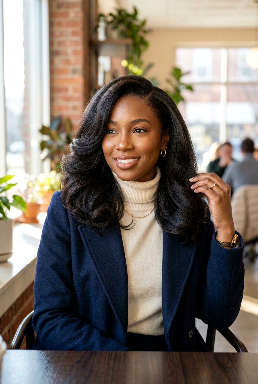 Silk Press With Deep Side Part - 20 black women silk press hairstyle ideas - 20 black women silk press hairstyle ideas