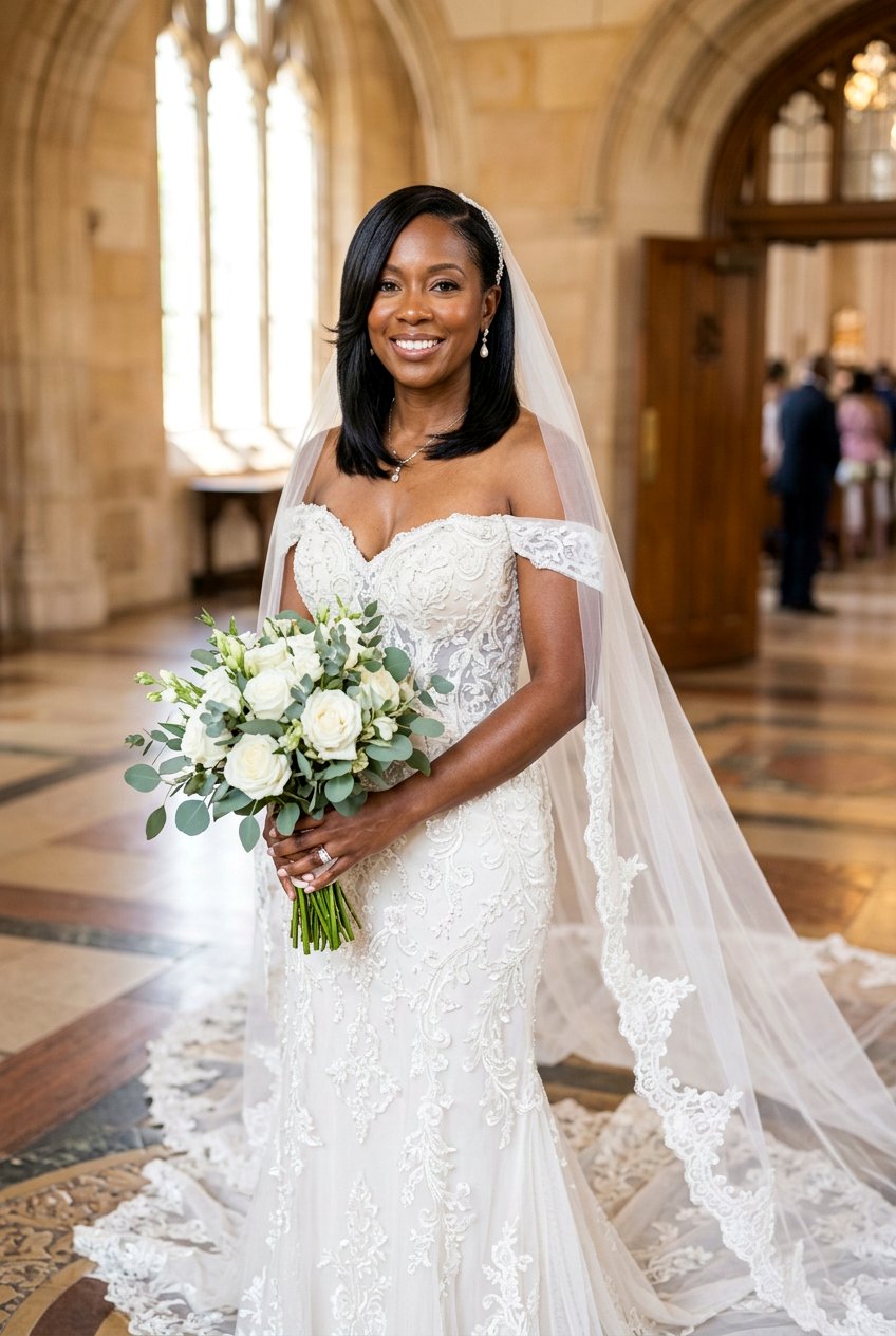 Silk Press With Face Framing Layers - 20 bridal hairstyle for black women silk press - 20 bridal hairstyle for black women silk press