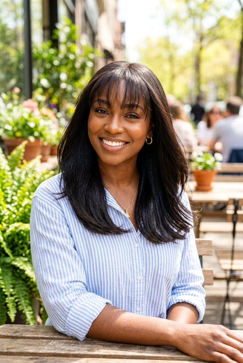 Silk Press With Wispy Bangs - 20 black women silk press hairstyle ideas - 20 black women silk press hairstyle ideas