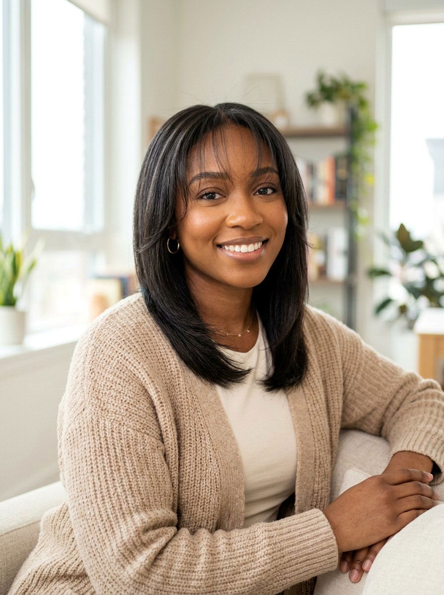 Silk Press With Wispy Face Framing Layers - 20 silk press with face framing layers - 20 silk press with face framing layers