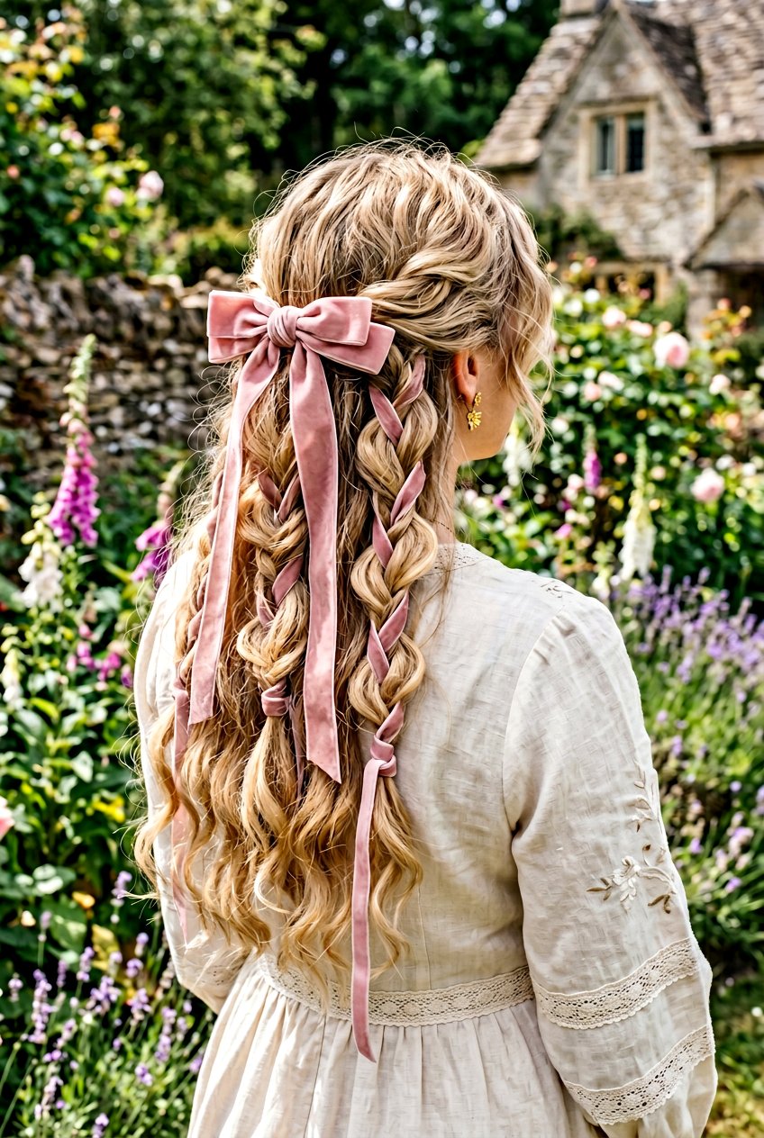 Silk Ribbon Twists - 20 fairycore half up hairstyle - 20 fairycore half up hairstyle