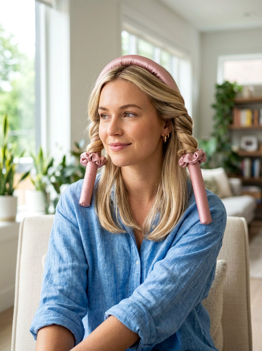 Silk Rod Heatless Curls - 20 overnight curls without heat - 20 overnight curls without heat