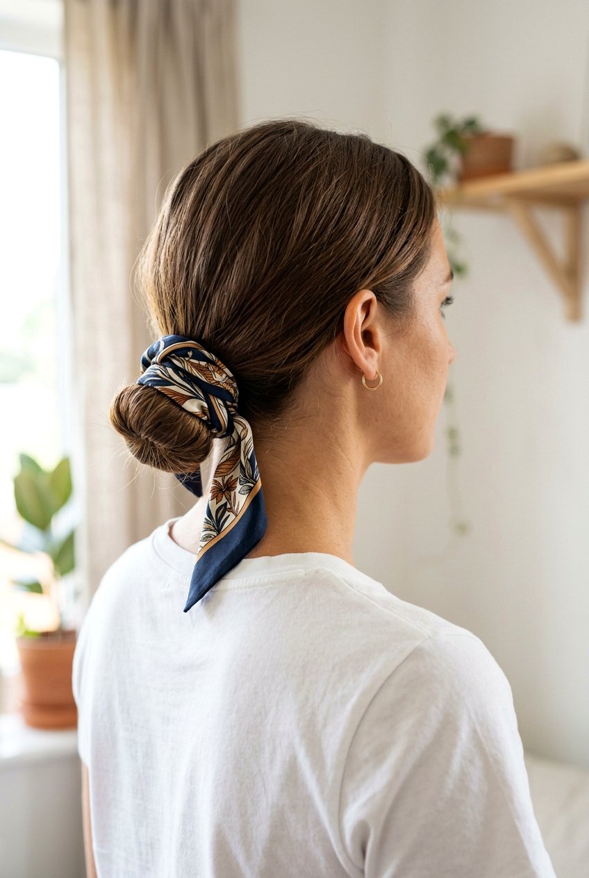 Silk Scarf Bun For Short To Medium Hair - 20 silk scarf bun hairstyle - 20 silk scarf bun hairstyle