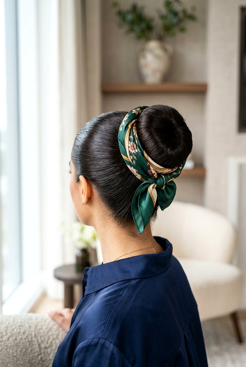 Silk Scarf Sock Bun - 20 sock bun curls overnight - 20 sock bun curls overnight