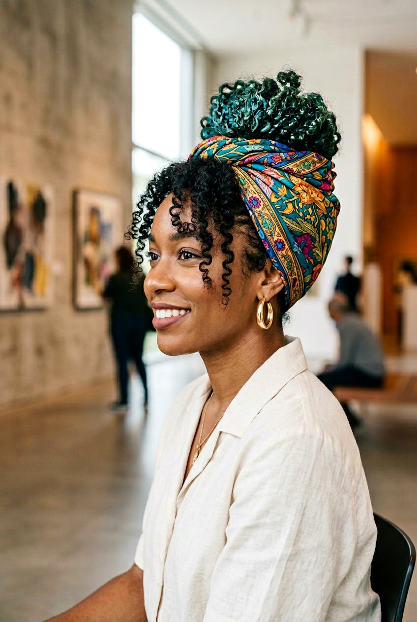 Silk Scarf Wrap - 20 airplane hairstyle for curly hair - 20 airplane hairstyle for curly hair