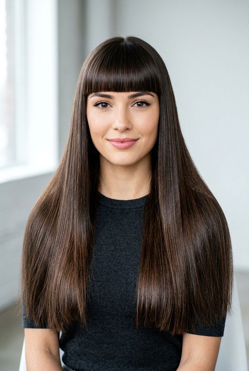 Silk Straight Hair With Blunt Bangs - 20 silk straight hair ideas - 20 silk straight hair ideas
