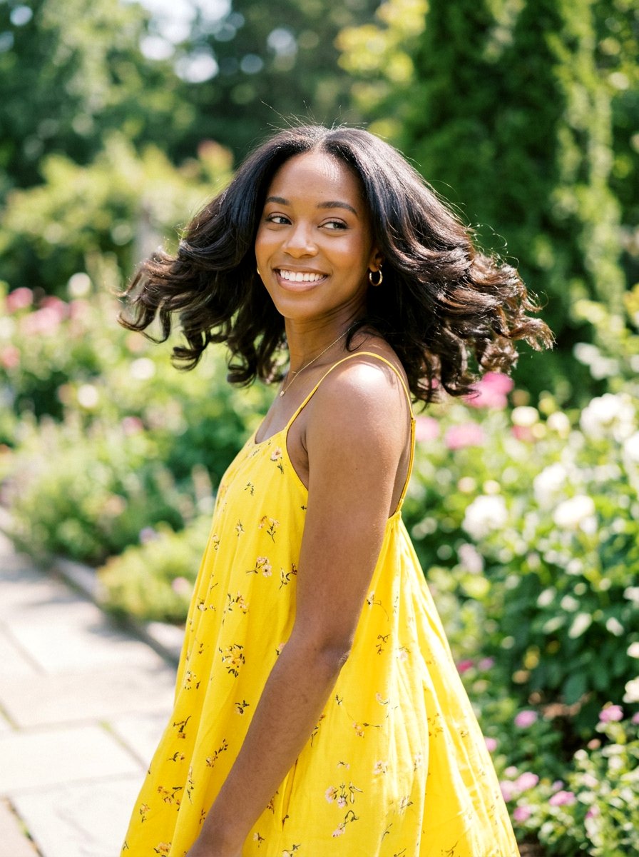 Silk press with bouncy layers - 20 silk press on natural hair with layers - 20 silk press on natural hair with layers