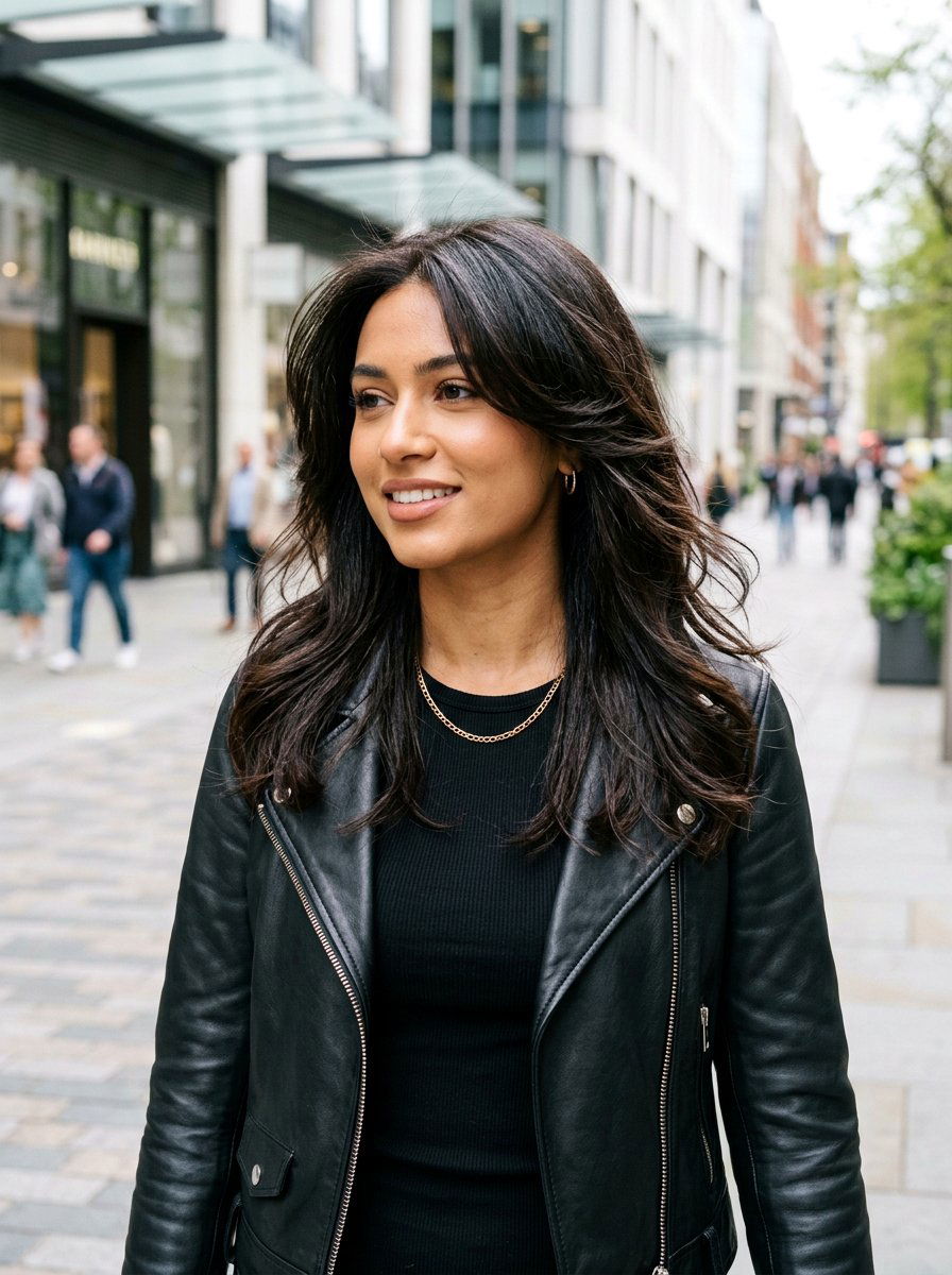 Silk press with choppy layers - 20 silk press with layers - 20 silk press with layers