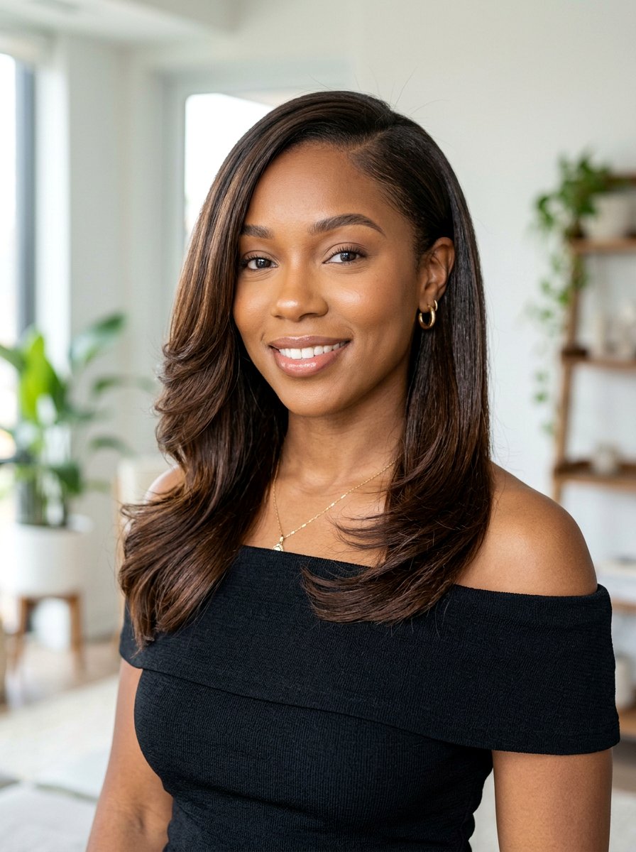 Silk press with side layers - 20 silk press on natural hair with layers - 20 silk press on natural hair with layers