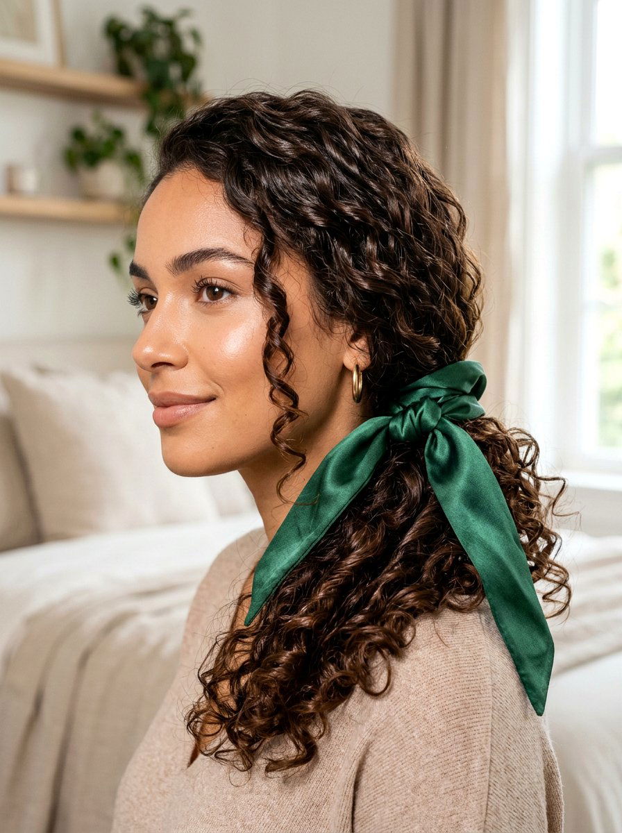 Silk robe belt curls - 20 robe belt curls for long hair - 20 robe belt curls for long hair