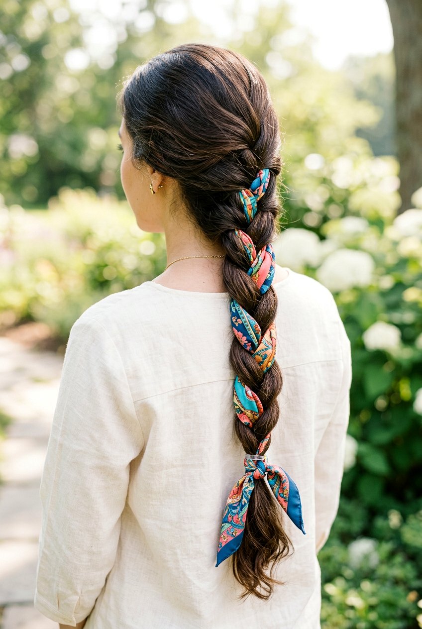 Silk scarf braid - 20 quick no heat hairstyle for mornings - 20 quick no heat hairstyle for mornings