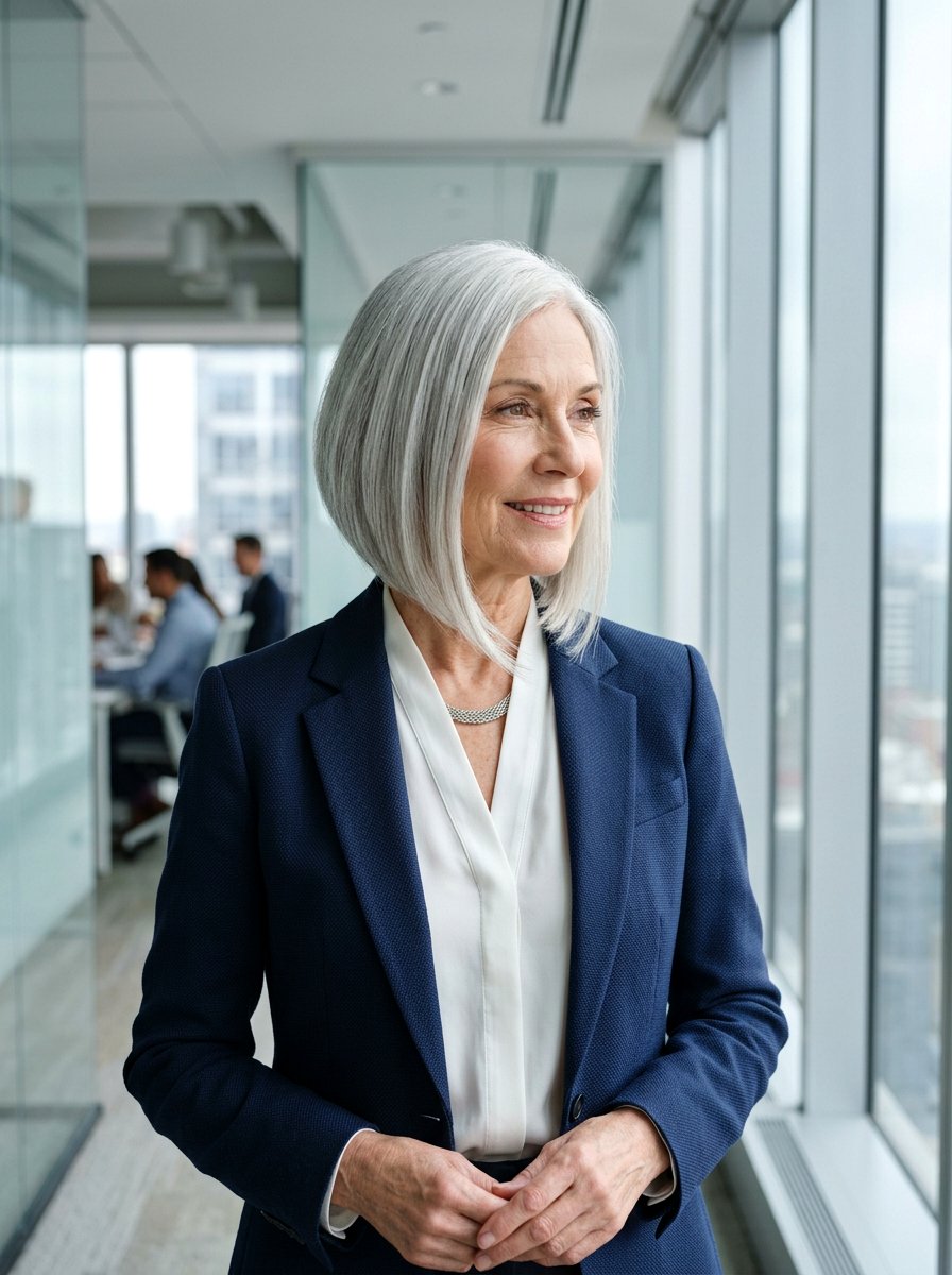 Silver Angled Bob Haircut - 20 older women silver bob ideas - 20 older women silver bob ideas