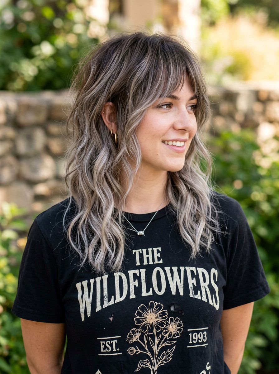 Silver Ash Brown Balayage - 20 silver brunette blend hair color - 20 silver brunette blend hair color