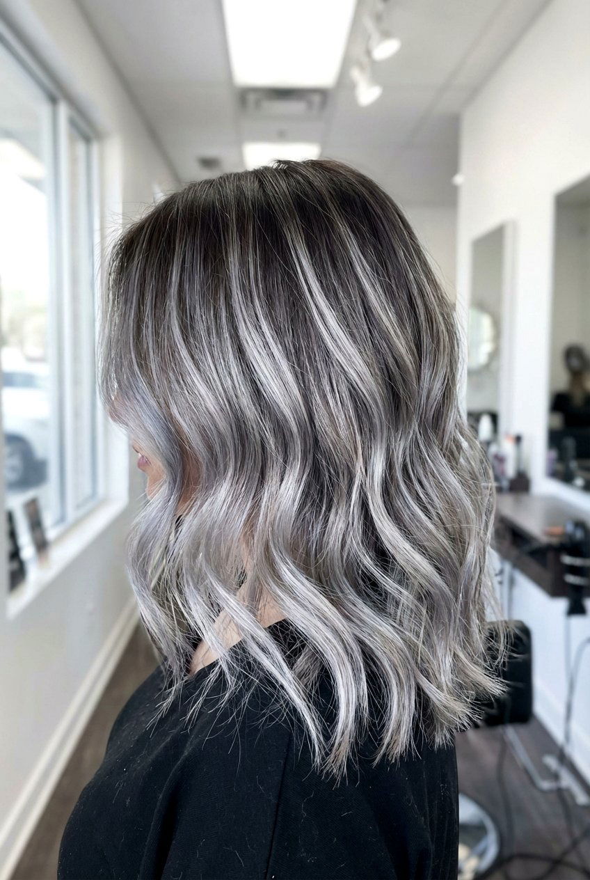 Silver Ash Brown Balayage - 20 ash brown balayage hair - 20 ash brown balayage hair
