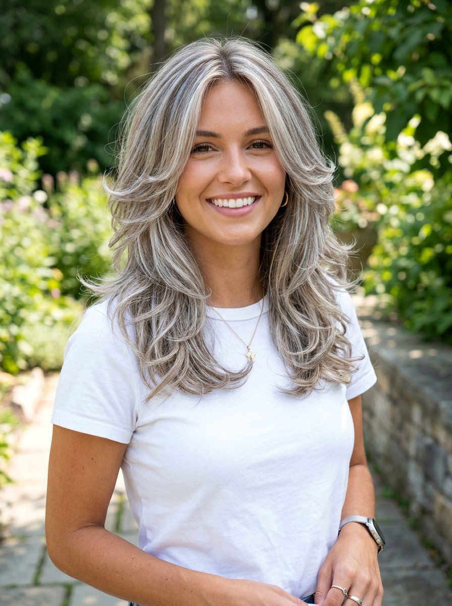 Silver Babylights Butterfly Haircut - 20 silver butterfly haircut color ideas - 20 silver butterfly haircut color ideas