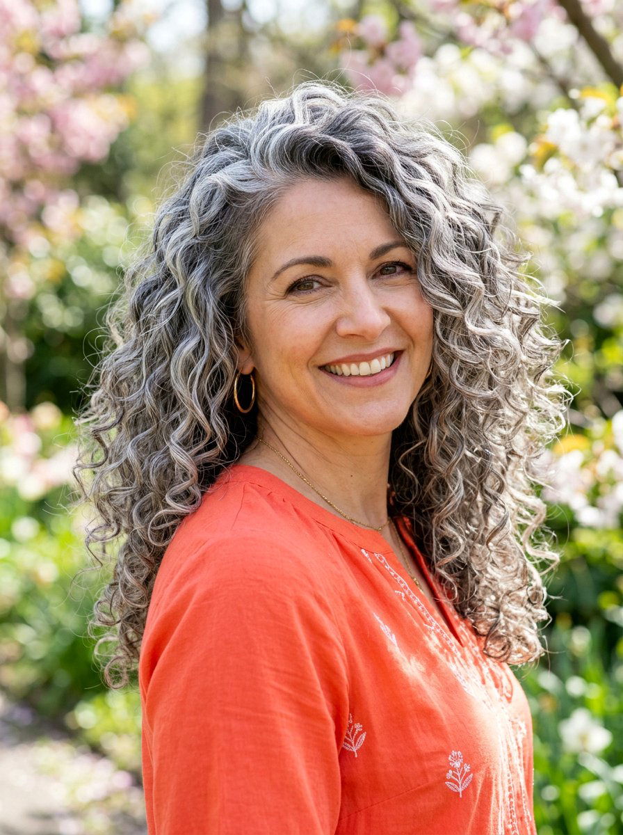 Silver Babylights On Curly Hair - 20 silver babylights for gray transition - 20 silver babylights for gray transition