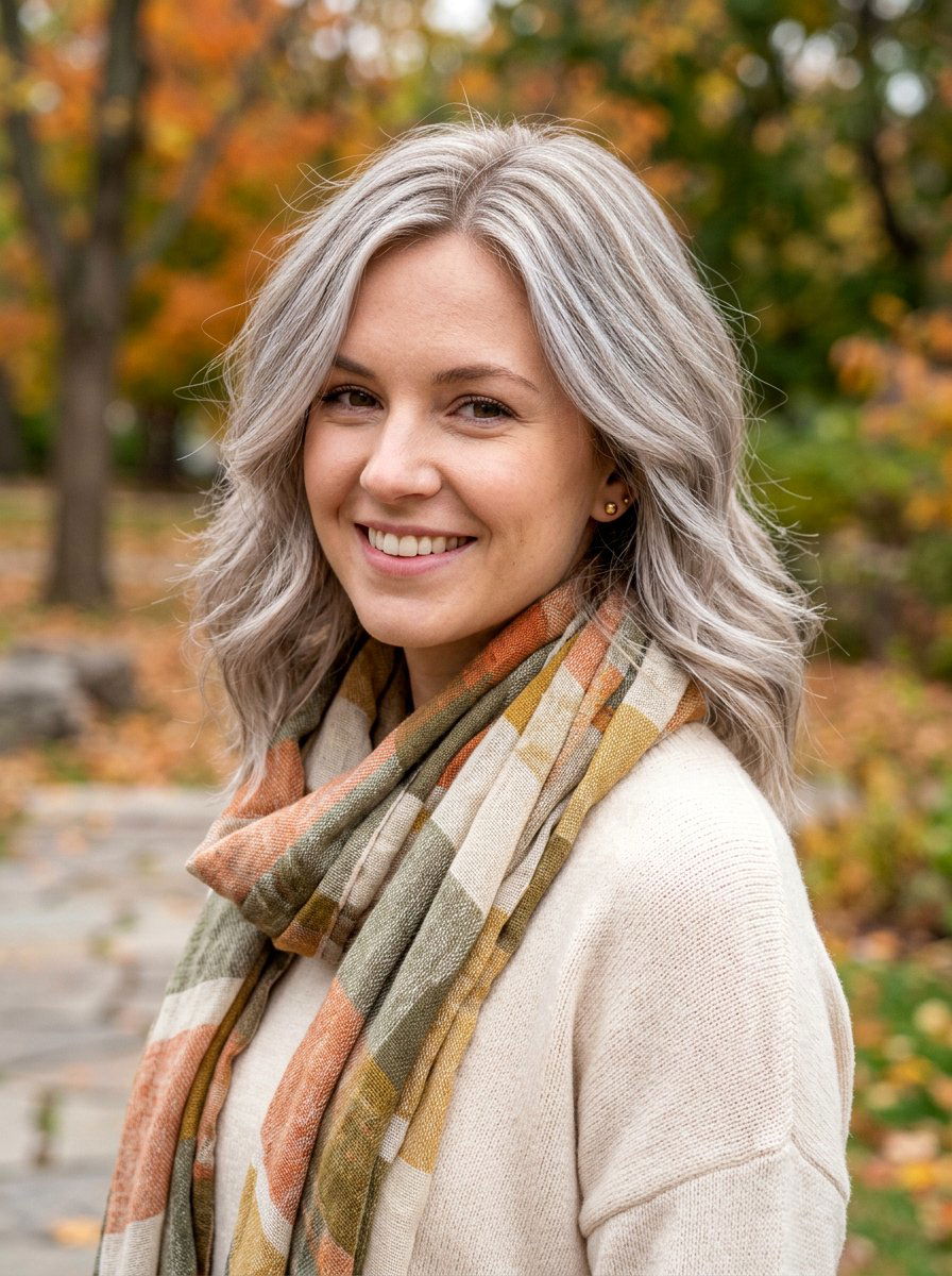 Silver Babylights On Fine Hair - 20 silver babylights for gray transition - 20 silver babylights for gray transition