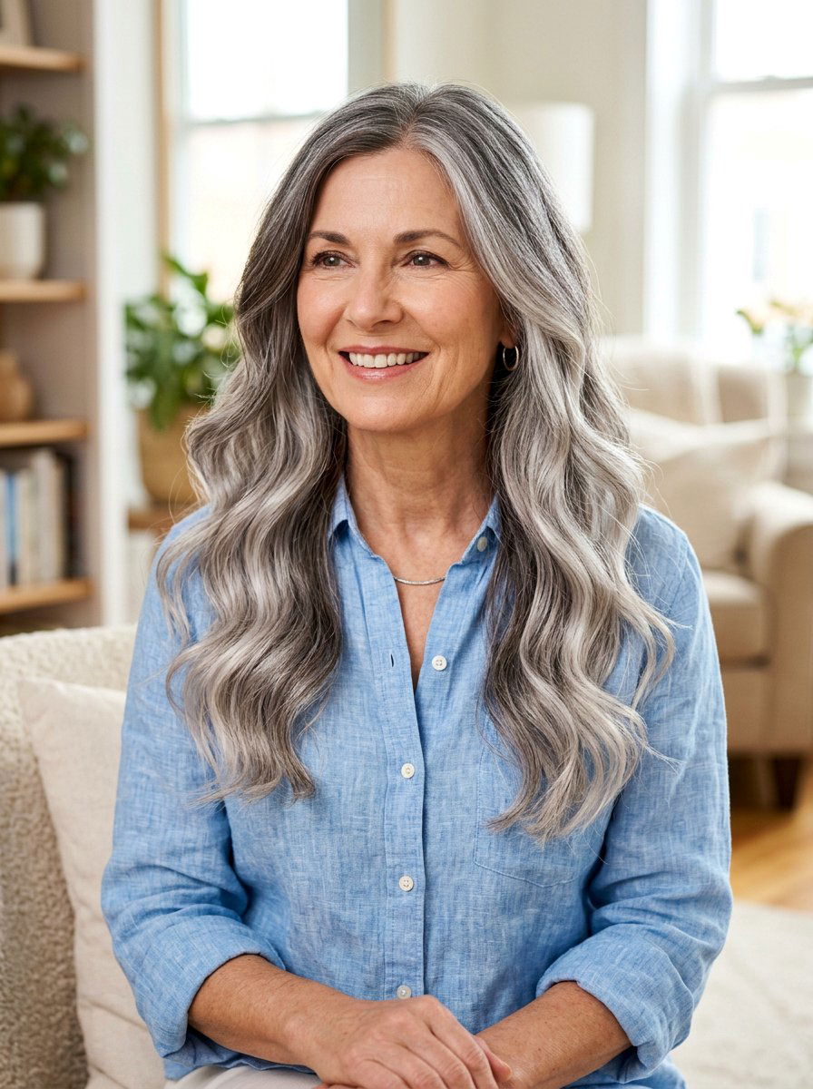 Silver Balayage - 20 silver highlights for women over 60 - 20 silver highlights for women over 60