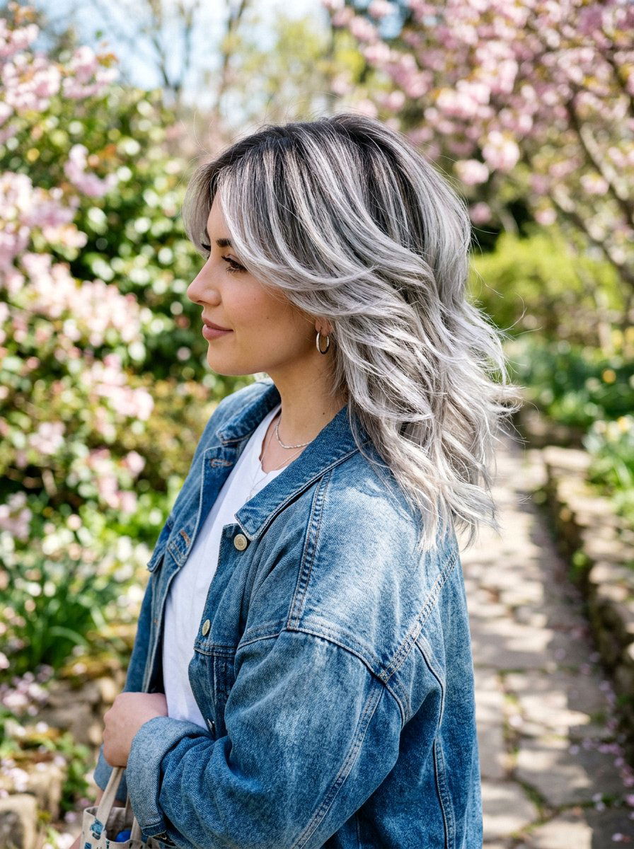 Silver Balayage Butterfly Haircut - 20 silver butterfly haircut color ideas - 20 silver butterfly haircut color ideas