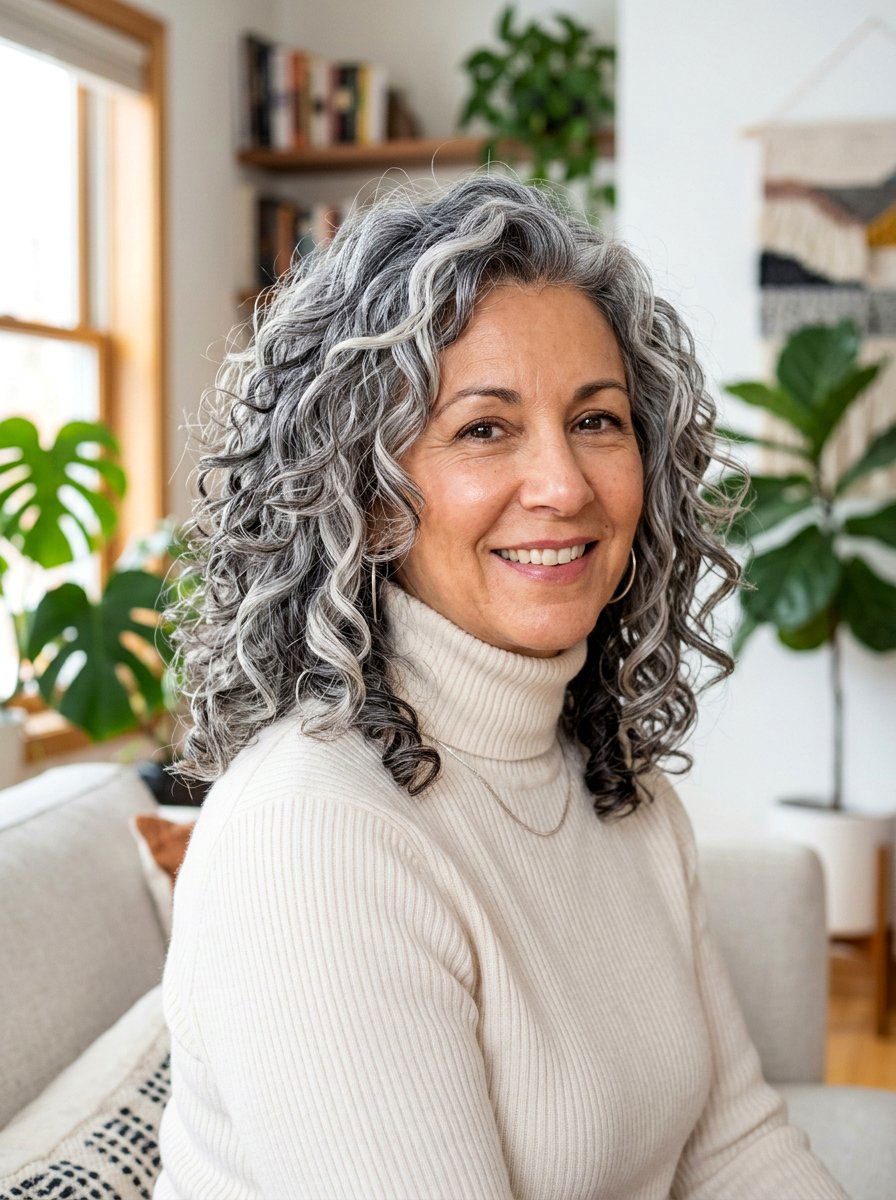 Silver Balayage Curly Gray Hair With Lowlights - 20 silver balayage for curly gray hair - 20 silver balayage for curly gray hair